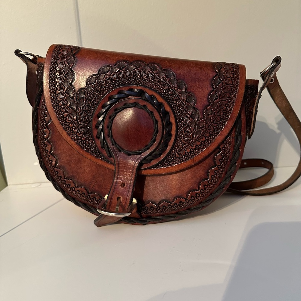 Beautiful leather hand tooled bag - Picture 2 of 7